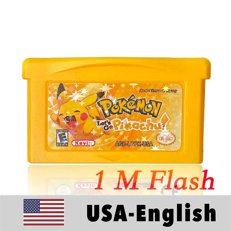pokemon Let's Go Eevee pikachu (1 M Flash) Cartridge for GBA
