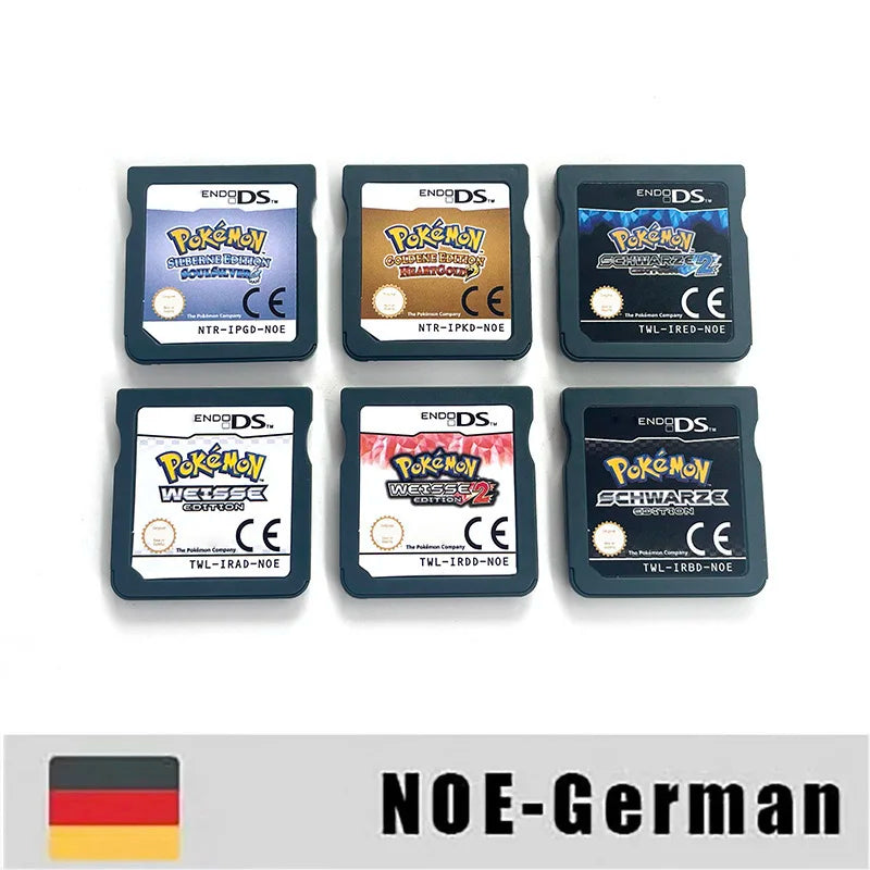 USA FRA ITA NOE ESP Pokemon HeartGold SoulSilver Black 1 2 White 1 2 Game Cartridge for DS NDS 3DS