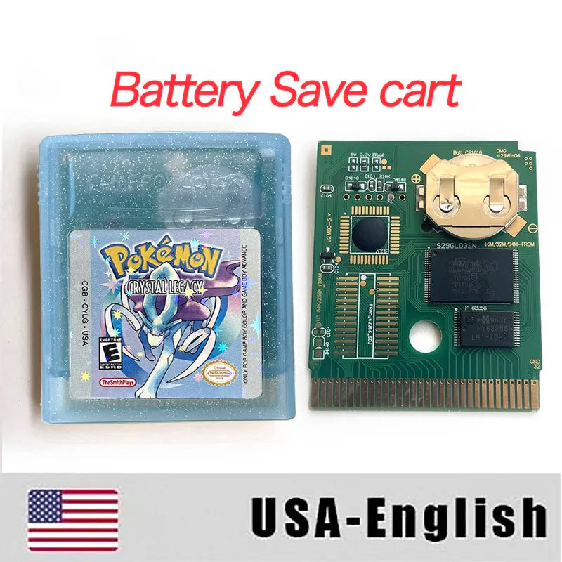 USA RTC Flash Cart Pokemon crystal legacy yellow legacy special eevee Battery Save Real Time Clock game cartridge for gbc gameboy Color
