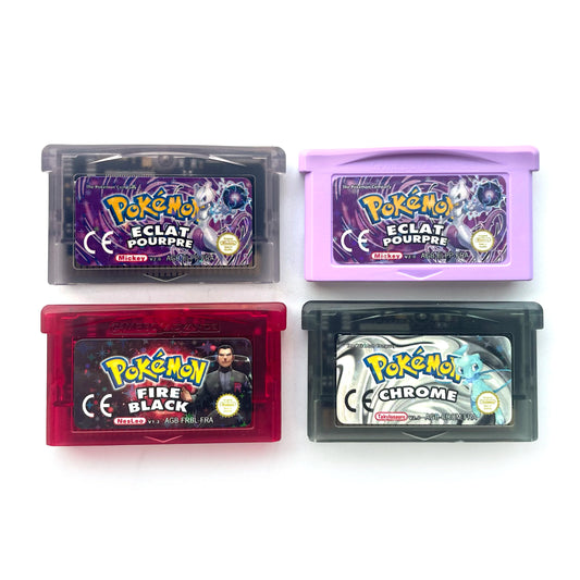 FRA Version Pokemon CHROME ECLAT POURPRE 2.0 FIRE BLACK 1.3 1 M Flash cart GBA Game Cartridge Video Game Console for gba Rom Hack French