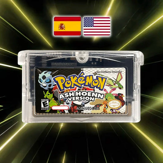 Pokemon ashhoenn version USA ESP 1 M Flash cart GBA Nintendo Game Cartridge Video Console Card Rom Hack Spanish English