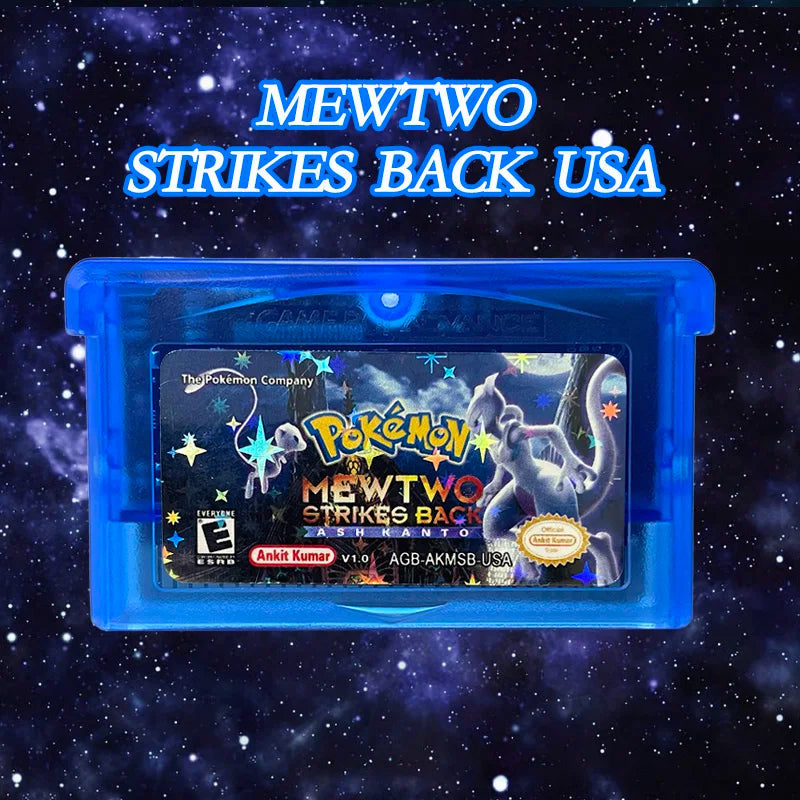 USA Version Pokemon MEWTWO STRIKES BACK v 1.0 1 M Flash cart  GBA  Game Cartridge Rom Hack English