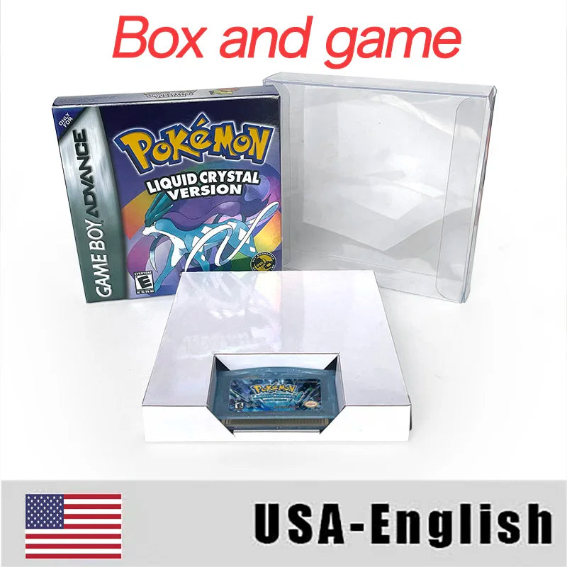 USA RTC Flash cart Pokemon liquid crystal version GBA Nintendo Game Cartridge Video Rom Hack English