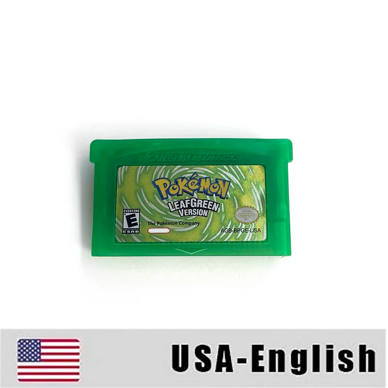 pokemon leafgreen version cartridge with box manual for gba game boy advance