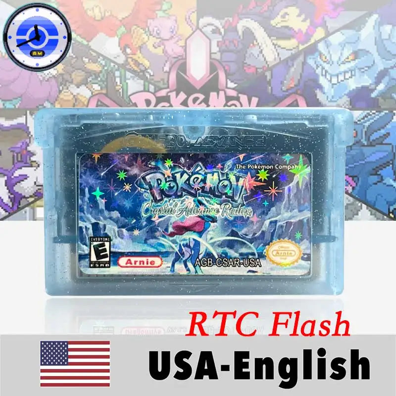 USA English Pokemon crystal advance redux Cartridge for gba