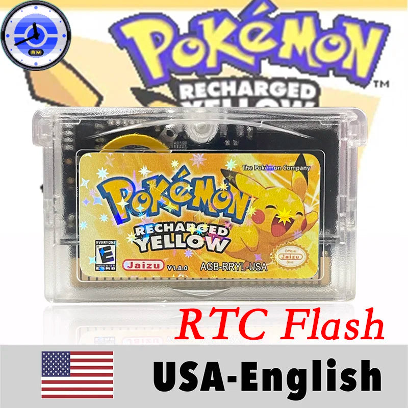 USA English RTC Flash Cart Pokemon Altered Emerald Odyssey GLAZED Flora Sky quetzal pisces Game Cartridge Card Rom Hack for Gba
