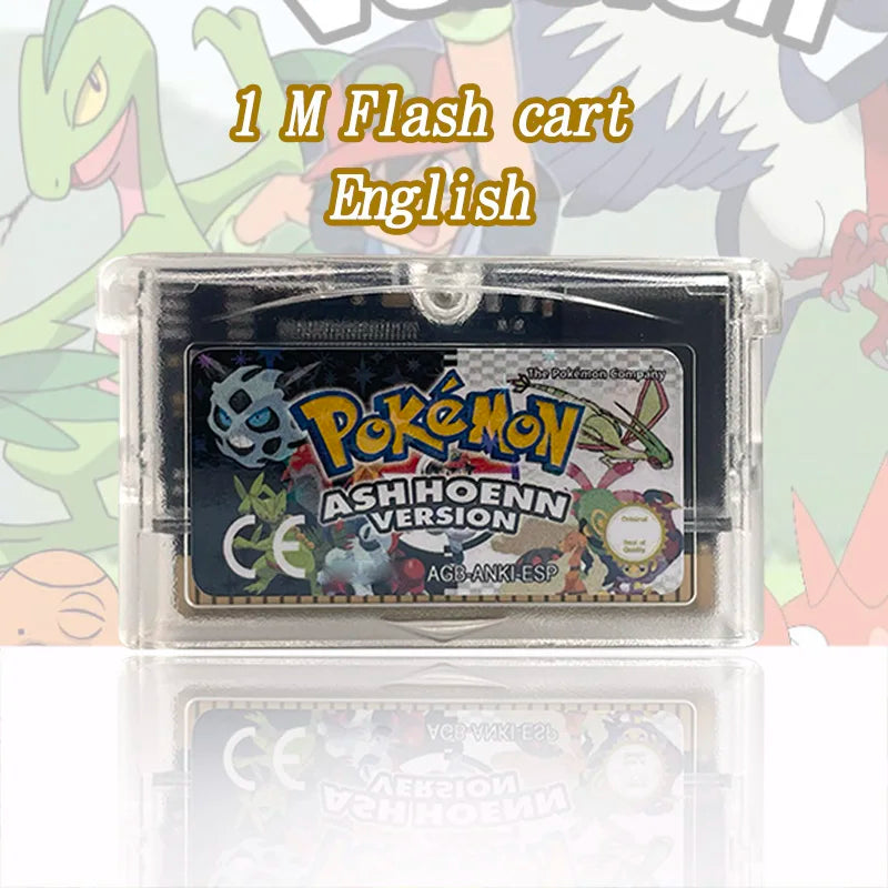 USA ESP Version Pokemon ash hoenn version 1 M Flash cart game Cartridge  Rom Hack Spanish English for GBA Game