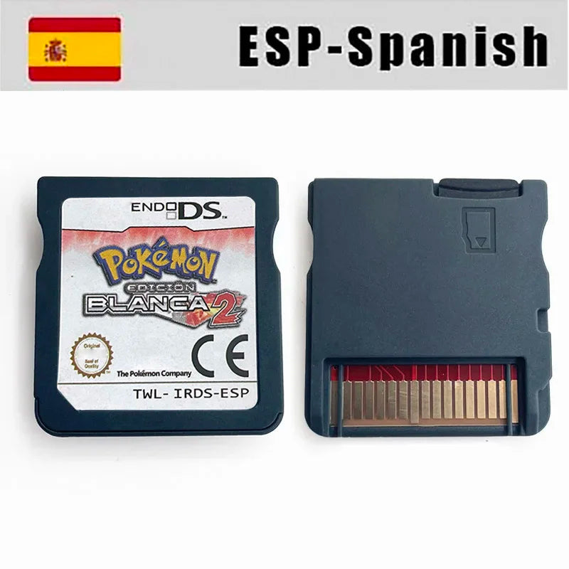 USA FRA ITA NOE ESP Pokemon HeartGold SoulSilver Black 1 2 White 1 2 Game Cartridge for DS NDS 3DS