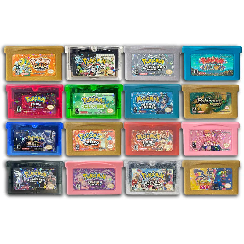 USA English  1 M Flash cart Pokemon moemon FIRERED GAIA MY ASS ash hoenn firered rocket CLOVER GBA Rom Hack Game Cartridge