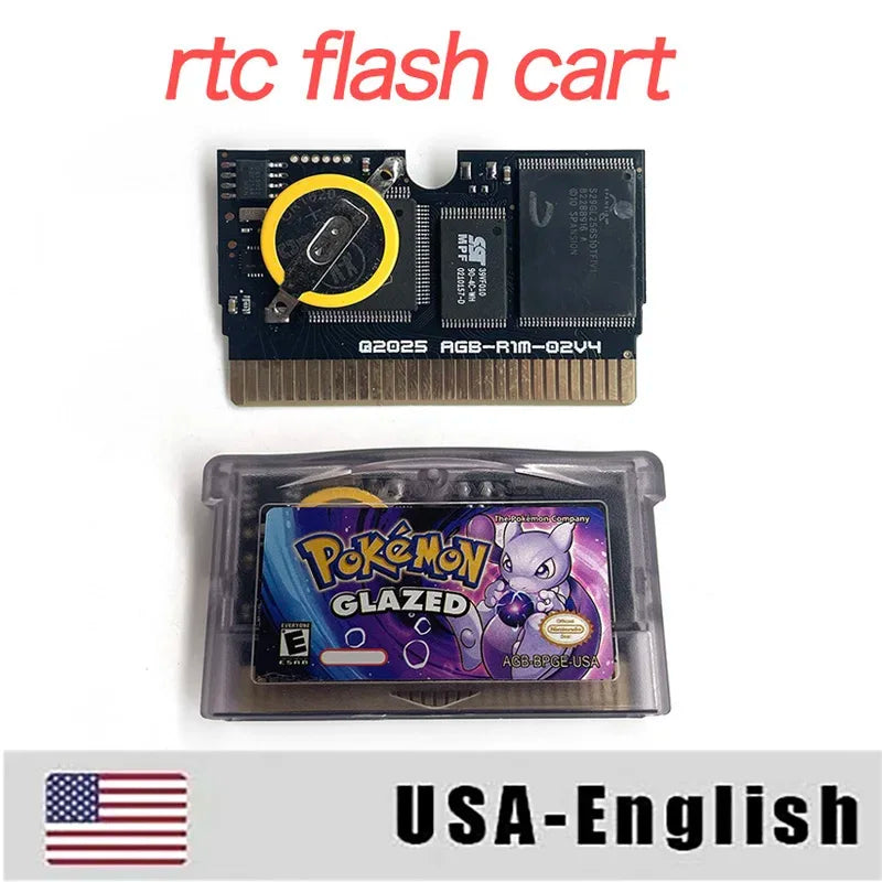 GBA Game USA ESP pokemon scorched silver radical red team rocket light platinum dark worship Cartridge Card Rom Hack ENGLISH