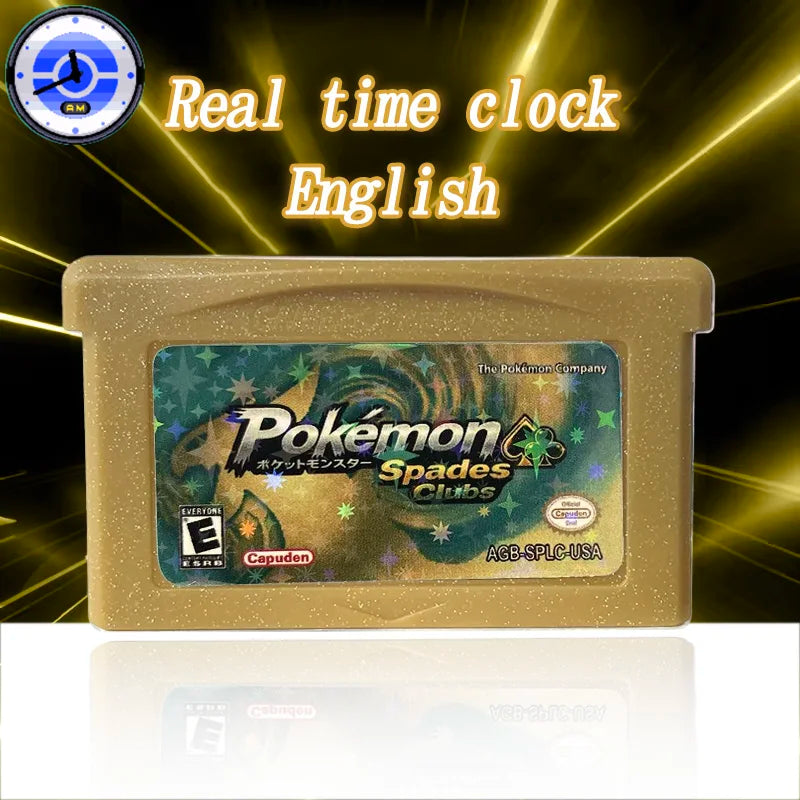 USA/NTSC RTC Flash cart Pokemon QUEZAL Spades Clubs POCKET MONSTERS SCALE TANS RADICAL RED GBA Game Cartridge Card Rom Hack