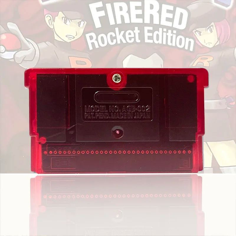 USA ESP Pokemon firered rocket (v1.02).gba 1M Flash cart  GBA Game Cartridge Rom Hack Spanish English