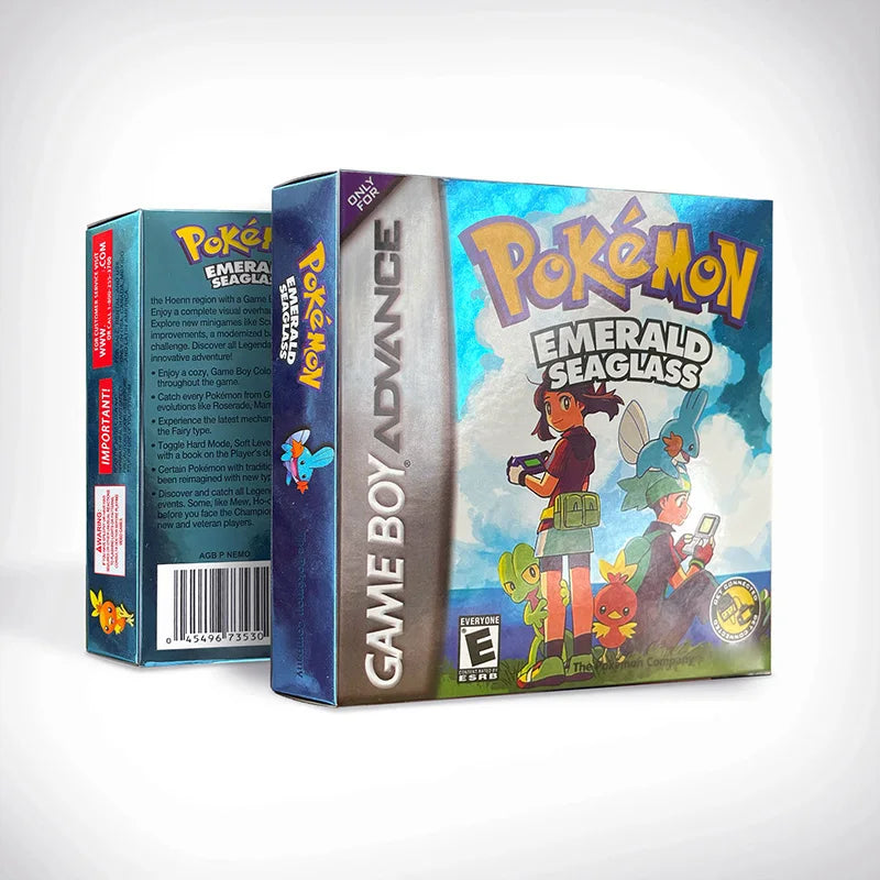 USA Version Pokemon emerald seaglass v3.0.RTC Flash cart Real Time Clock GBA Game Cartridge Card Rom Hack English