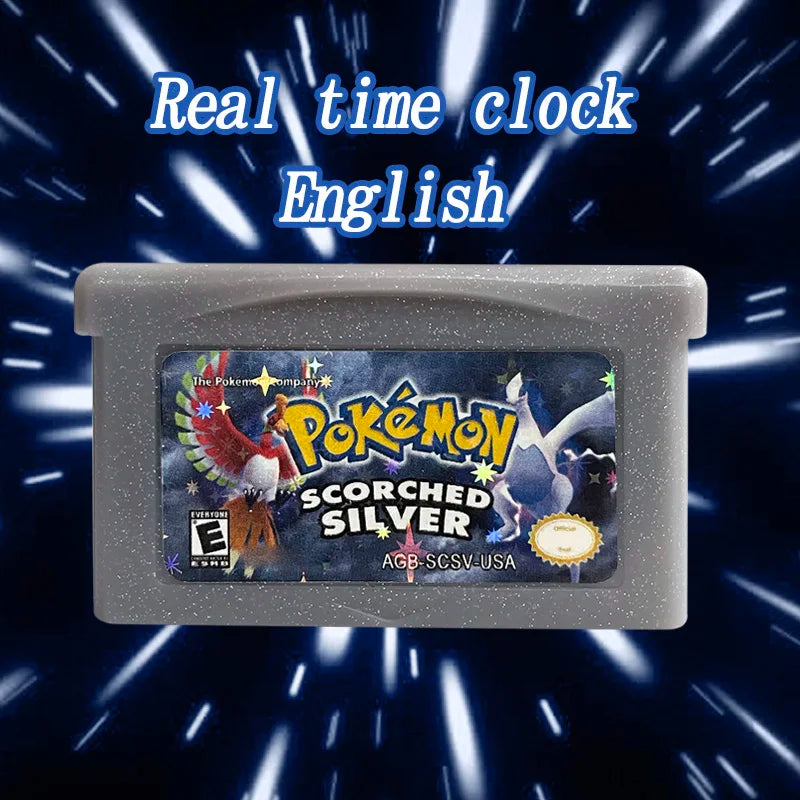 USA Version Pokemon scorchedsilver v1.3.gba RTC Flash cart Real Time Clock GBA Game Cartridge Video Console Card Rom Hack English