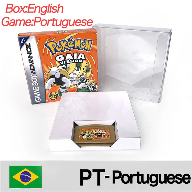 Pokemon GAIA USA ESP 1 M Flash cart GBA Nintendo box trey Game Cartridge Video Game Card Rom Hack Spanish English