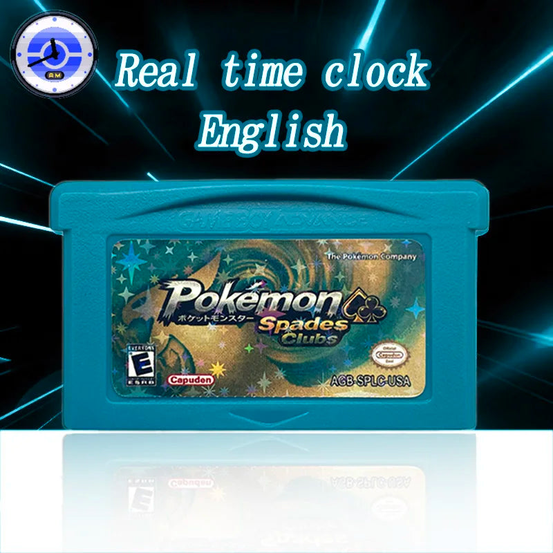 USA English RTC Flash Cart Pokemon Altered Emerald Odyssey GLAZED Flora Sky quetzal pisces Game Cartridge Card Rom Hack for Gba