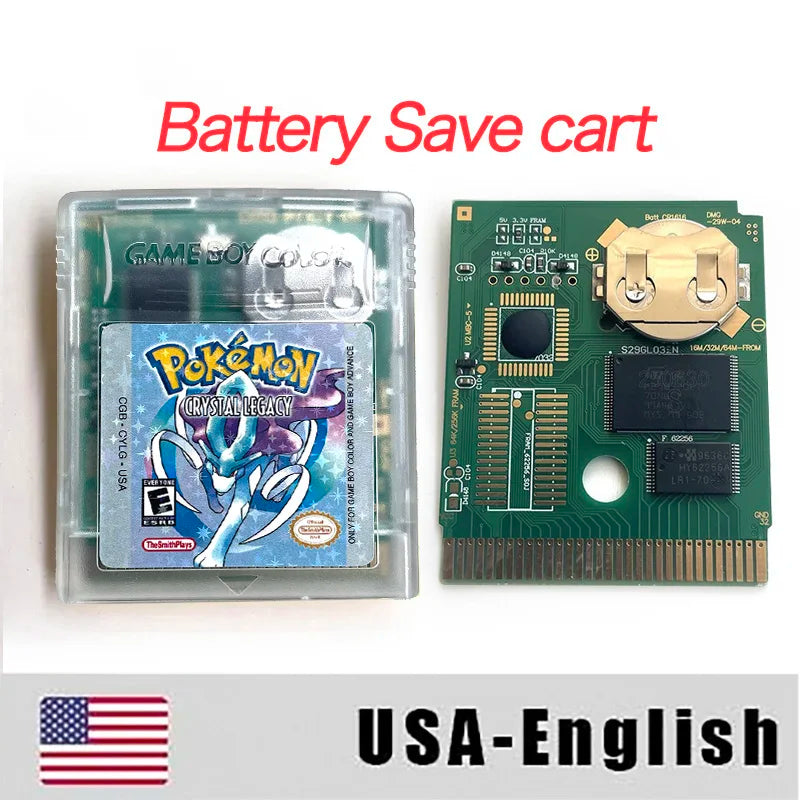 USA RTC Flash Cart Pokemon crystal legacy yellow legacy special eevee Battery Save Real Time Clock game cartridge for gbc gameboy Color