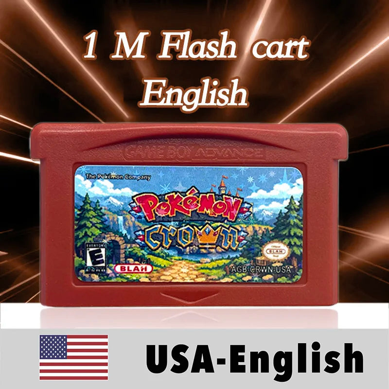 USA English  1 M Flash cart Pokemon moemon FIRERED GAIA MY ASS ash hoenn firered rocket CLOVER GBA Rom Hack Game Cartridge