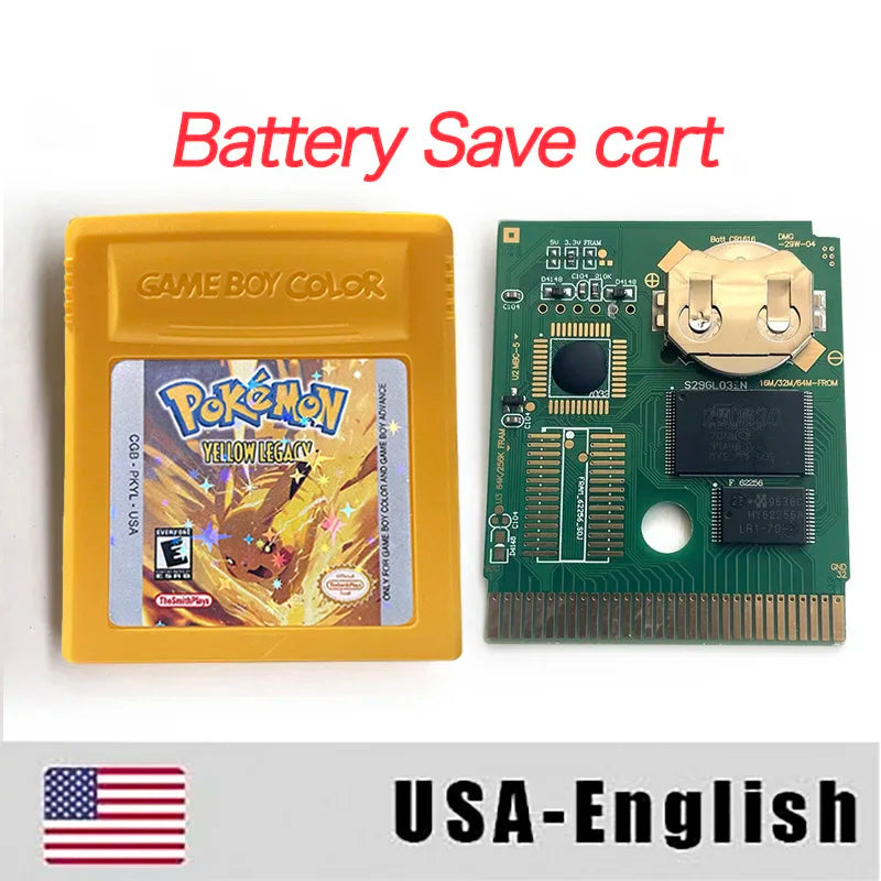 USA RTC Flash Cart Pokemon crystal legacy yellow legacy special eevee Battery Save Real Time Clock game cartridge for gbc gameboy Color