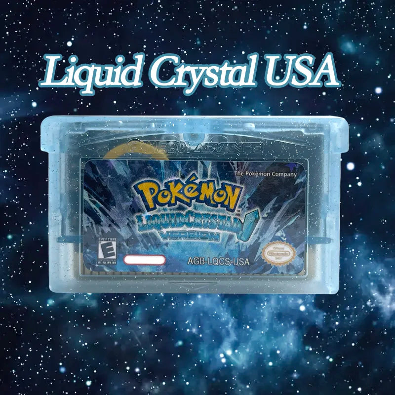USA RTC Flash cart Pokemon liquid crystal version GBA Nintendo Game Cartridge Video Rom Hack English