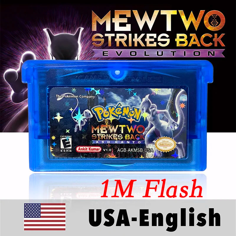 USA English  1 M Flash cart Pokemon moemon FIRERED GAIA MY ASS ash hoenn firered rocket CLOVER GBA Rom Hack Game Cartridge