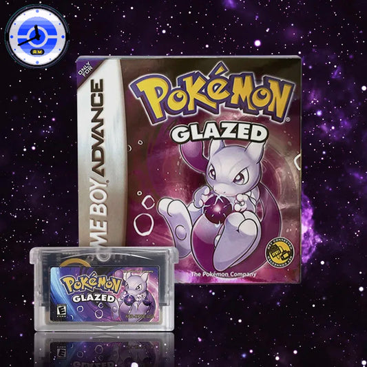 GBA Game Pokemon Glazed v8.6.3.gba ESP USA PT Version RTC Flash cart Cartridge Rom Hack English Spanish Portuguese