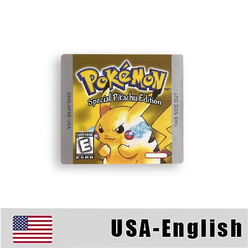 Pokemon Yellow Blue Red Crystal Silver Gold Green USA EUR FRA ESP NOE ITA Metallic Label Sticker for GBC