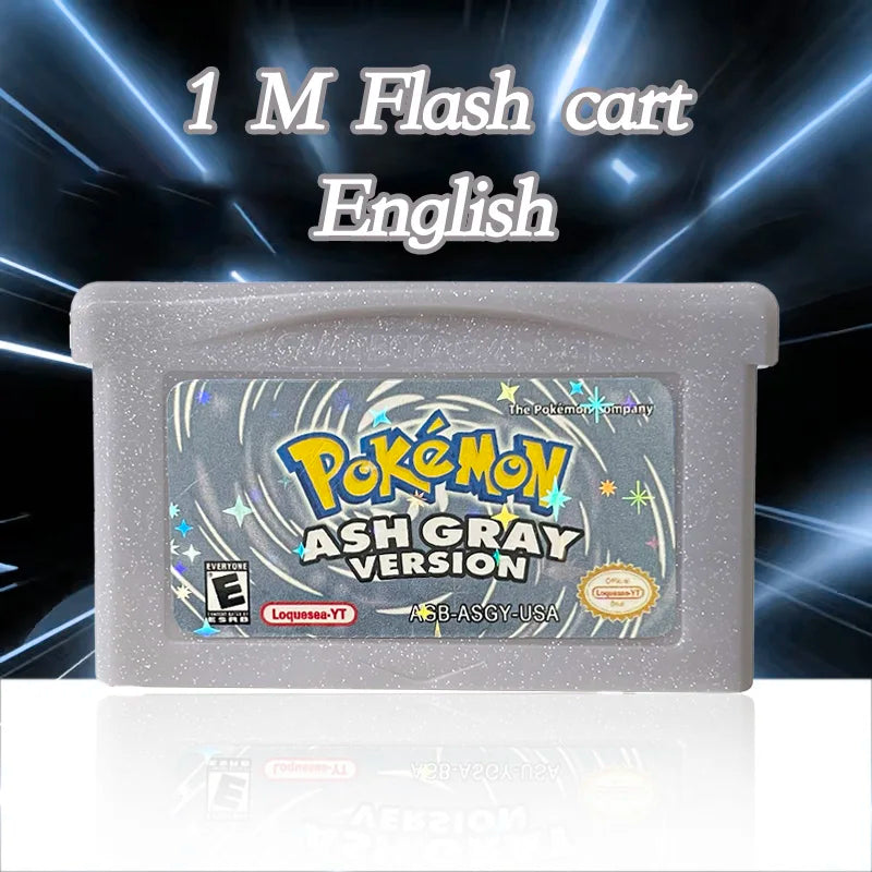 USA Version Pokemon ASH GRAY version 1 M Flash cart  GBA  Game Cartridge Rom Hack English