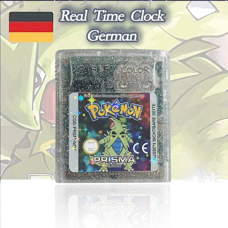 USA ESP NOE Version Pokemon prism RTC Flash cart GBC Game Cartridge Video Game Console Card Rom Hack English Spanish German
