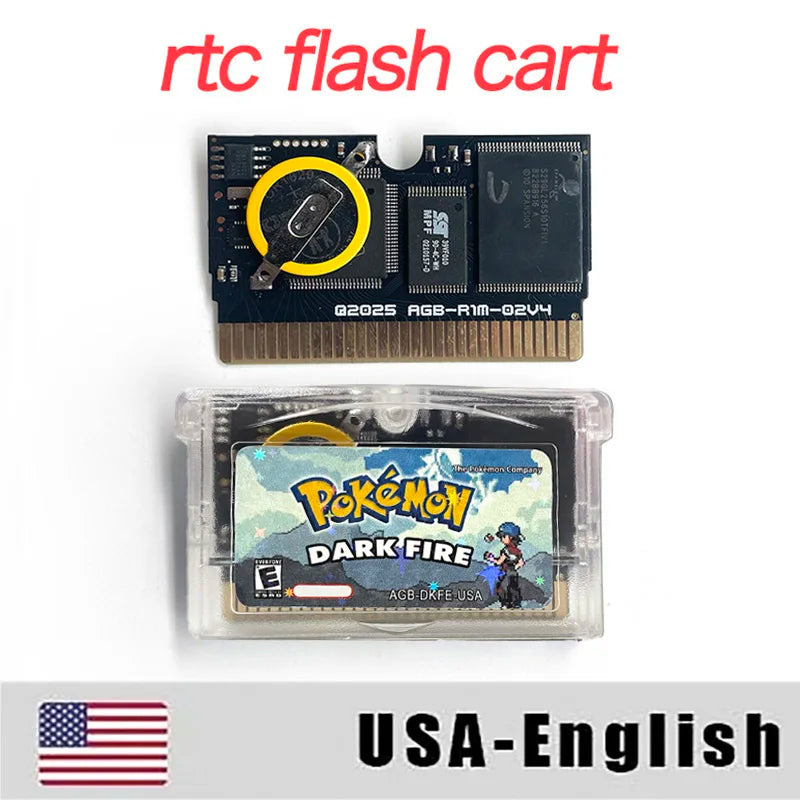 GBA Game USA ESP pokemon scorched silver radical red team rocket light platinum dark worship Cartridge Card Rom Hack ENGLISH