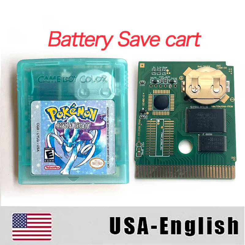 USA RTC Flash Cart Pokemon crystal legacy yellow legacy special eevee Battery Save Real Time Clock game cartridge for gbc gameboy Color