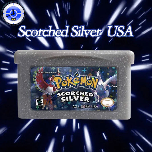 USA Version Pokemon scorchedsilver v1.3.gba RTC Flash cart Real Time Clock GBA Game Cartridge Video Console Card Rom Hack English