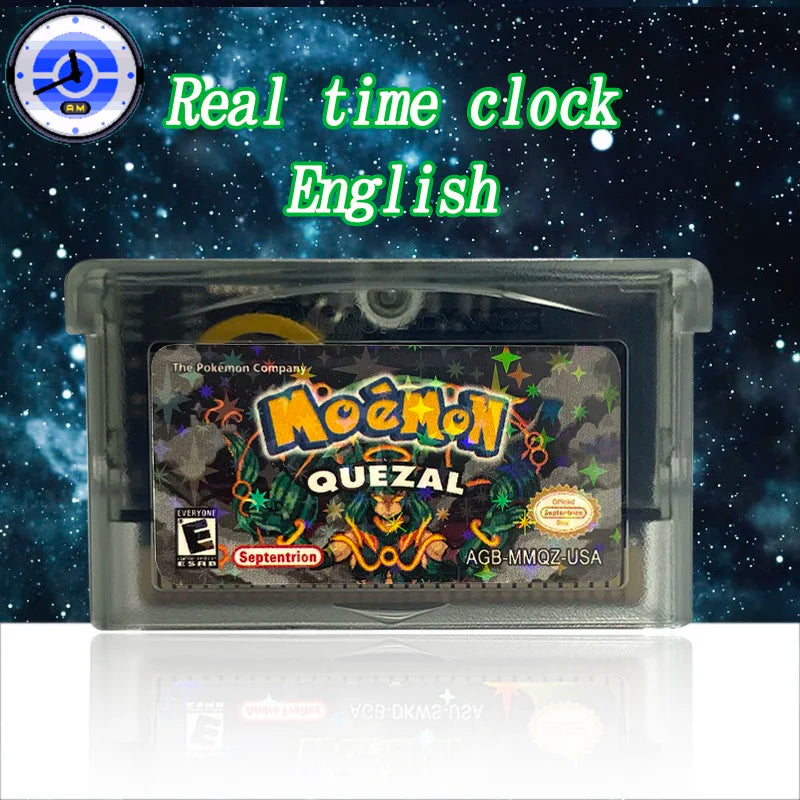 USA English RTC Flash Cart Pokemon Altered Emerald Odyssey GLAZED Flora Sky quetzal pisces Game Cartridge Card Rom Hack for Gba