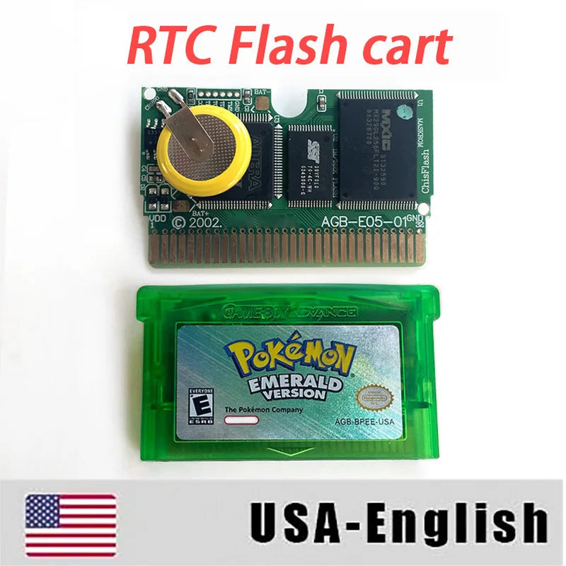 pokemon emerald version cartridge with tray box manual for gba game boy advance