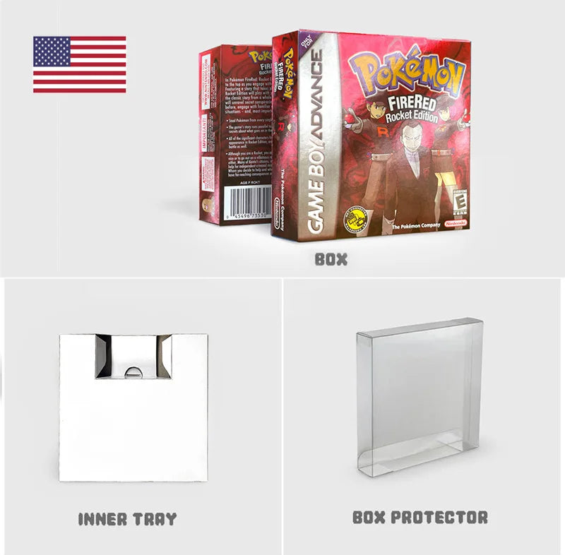 Pokemon firered rocket USA ESP 1M Flash cart GBA Nintendo Game Cartridge Video Game  Rom Hack Spanish English