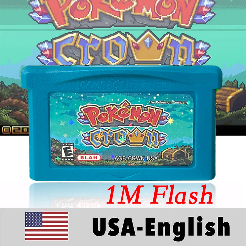 USA English  1 M Flash cart Pokemon moemon FIRERED GAIA MY ASS ash hoenn firered rocket CLOVER GBA Rom Hack Game Cartridge