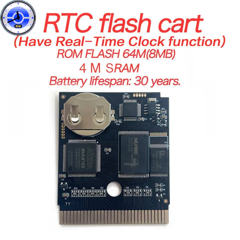 GBC Game USA Pokemon black & white 3 GENESIS RTC Flash cart Real Time Clock Cartridge Video Game Console Card Rom Hack English