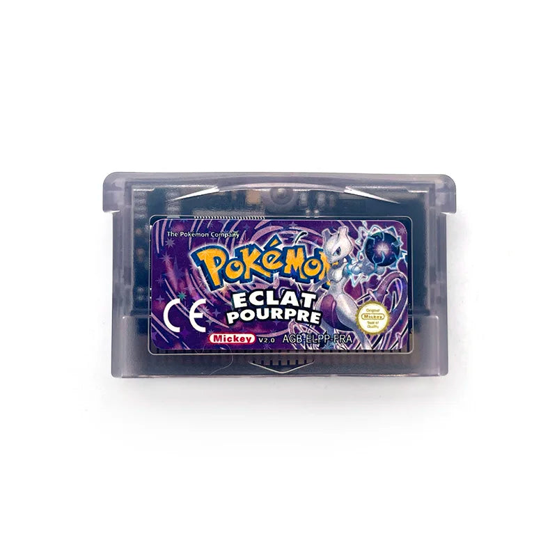 FRA Version Pokemon CHROME ECLAT POURPRE 2.0 FIRE BLACK 1.3 1 M Flash cart GBA Game Cartridge Video Game Console for gba Rom Hack French