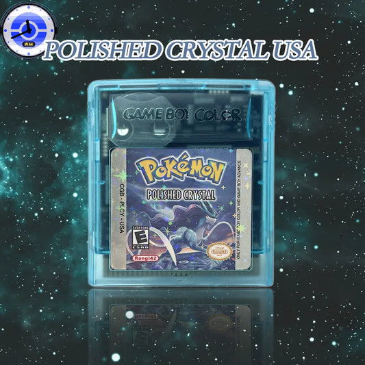 GBC Game USA Pokemon POLISHED CRYSTAL v3.1.1 RTC Flash cart Real Time Clock Cartridge Card Rom Hack English