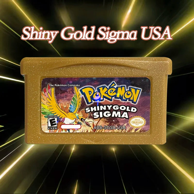 USA 1 M Flash cart Pokemon shiny gold sigma GBA Game Cartridge Video Game Console Rom Hack English