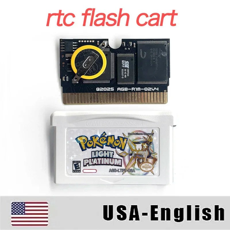 GBA Game USA ESP pokemon scorched silver radical red team rocket light platinum dark worship Cartridge Card Rom Hack ENGLISH