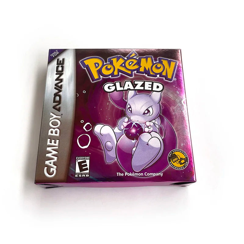 GBA Game USA ESP RTC Flash cart pokemon GLAZED Emerald Legacy firered rocket Unbound Cartridge BOX Card Rom Hack English Spanish
