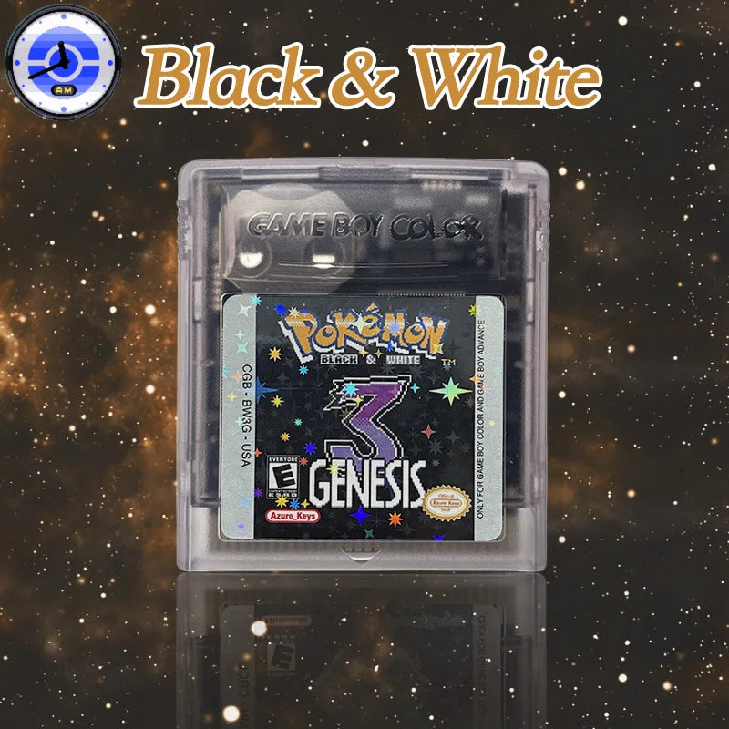 GBC Game USA Pokemon black & white 3 GENESIS RTC Flash cart Real Time Clock Cartridge Video Game Console Card Rom Hack English