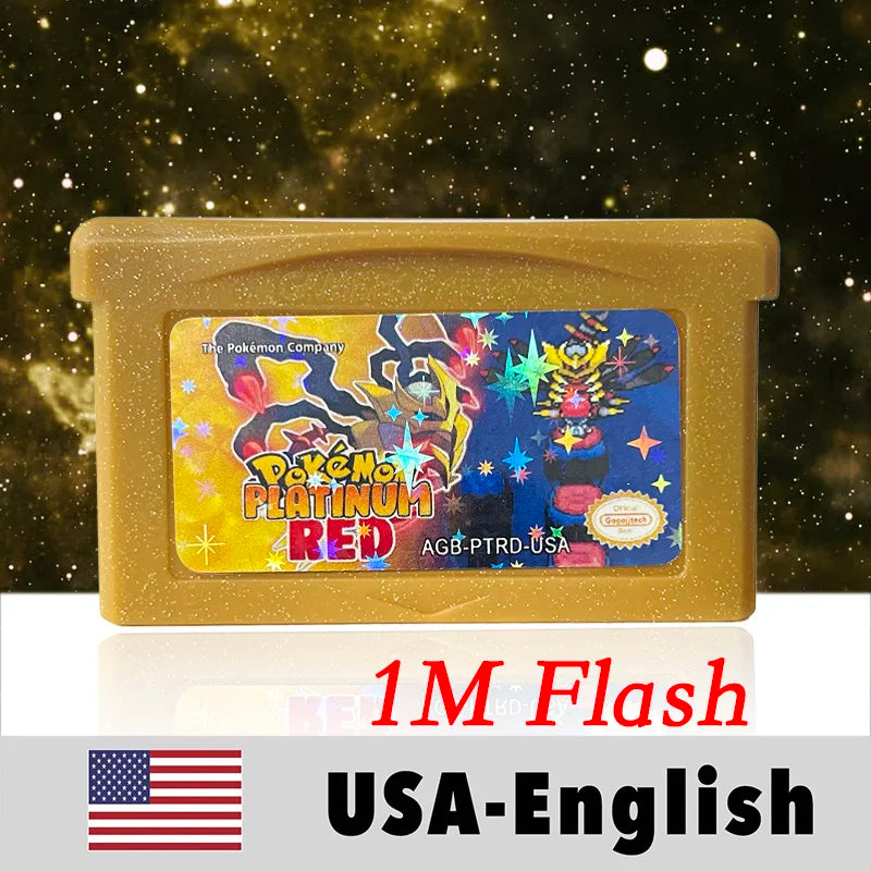USA English  1 M Flash cart Pokemon moemon FIRERED GAIA MY ASS ash hoenn firered rocket CLOVER GBA Rom Hack Game Cartridge