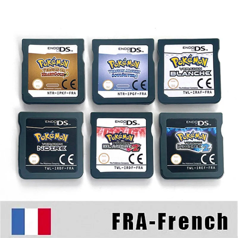 USA FRA ITA NOE ESP Pokemon HeartGold SoulSilver Black 1 2 White 1 2 Game Cartridge for DS NDS 3DS