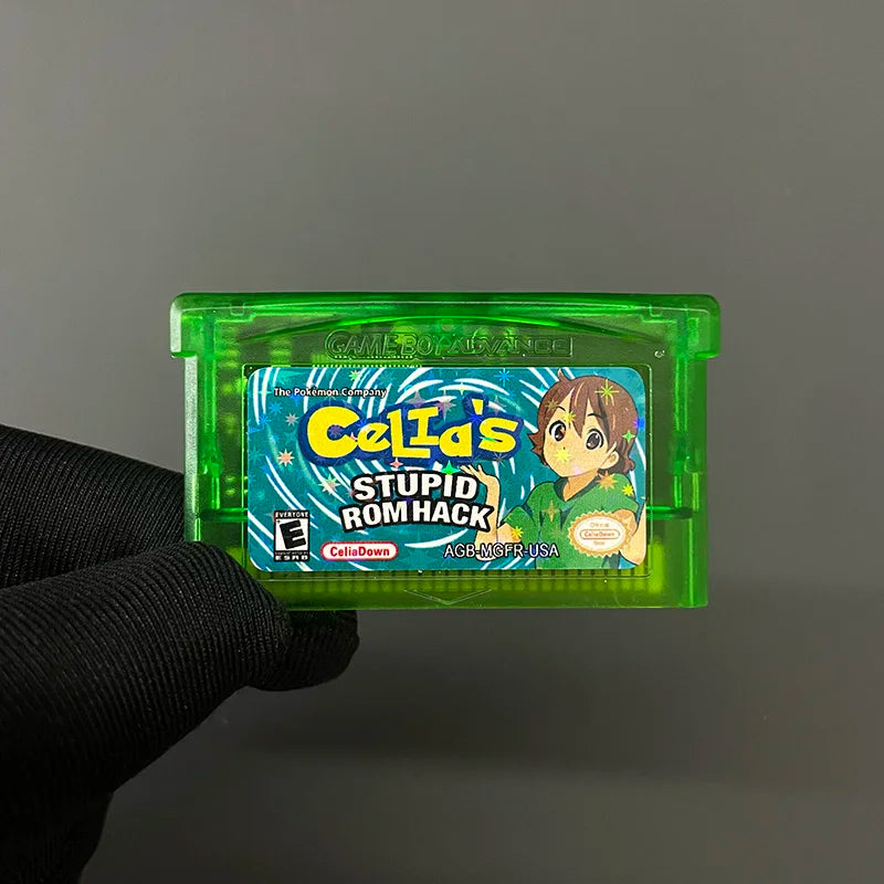 pokemon Celia's STUPID ROMHACK USA Version English 1 M Flash Cart Video Game Console Rom Hack Game Cartridge for gba