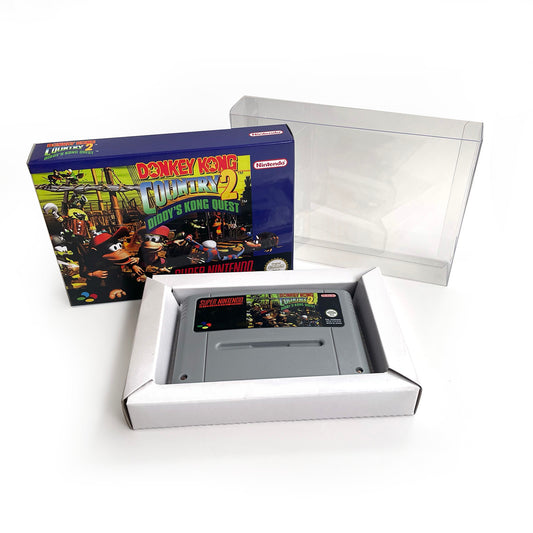 donkey kong country 2 EUR cartridge with tray box manual for SNES super nintendo entertainment system