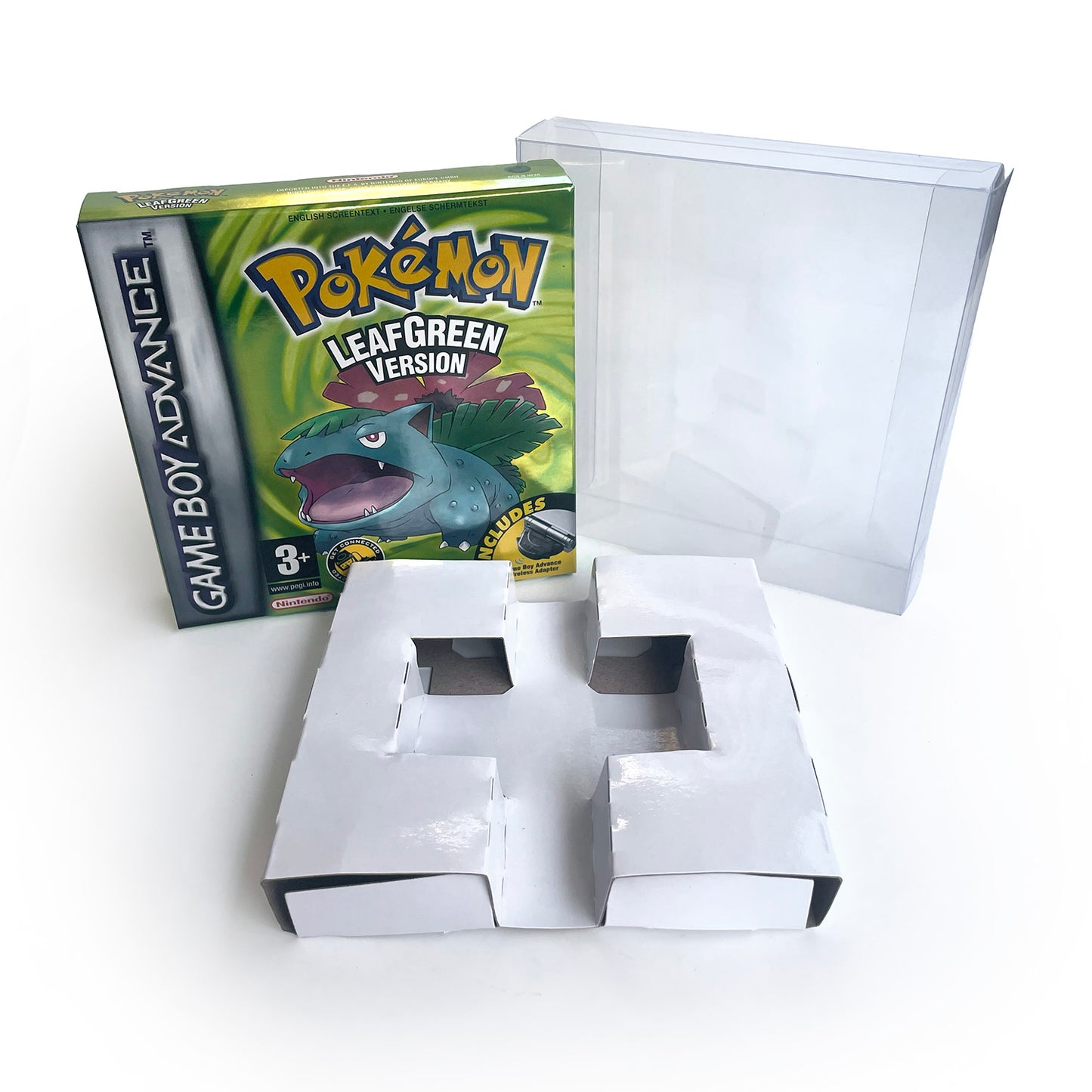 EUR English IC save 1 M flash cart pokemon leafgreen version box with tray Nintendo game cartridge for gba game boy advance