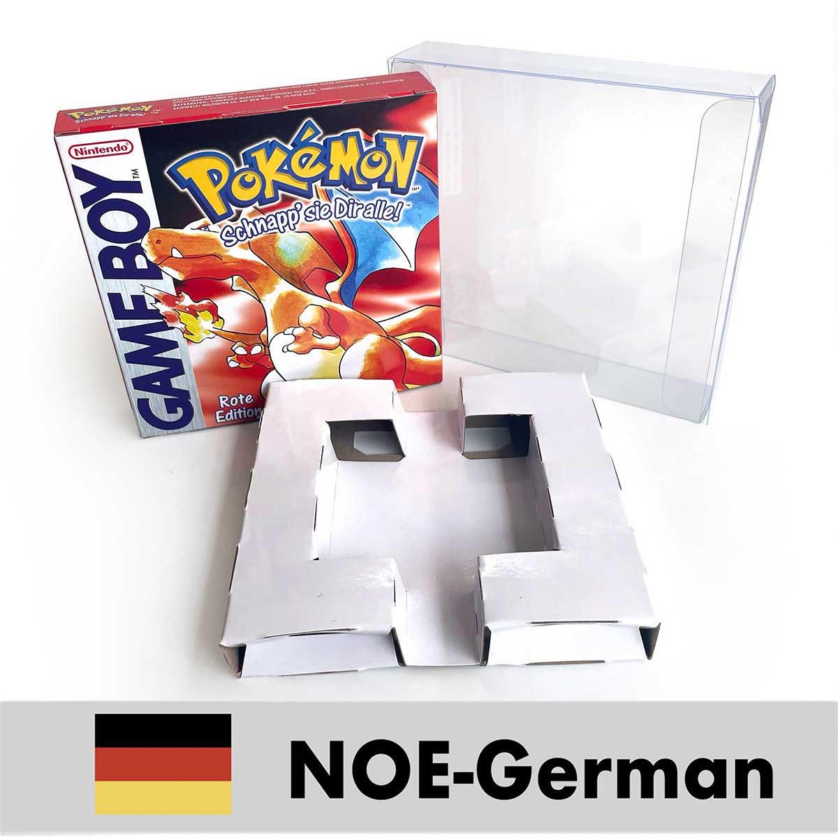 USA FRA NOE ESP ITA EUR Pokemon crystal gold silver red blue yellow Metallic FoilFinish Box Trey Manual label for GBC