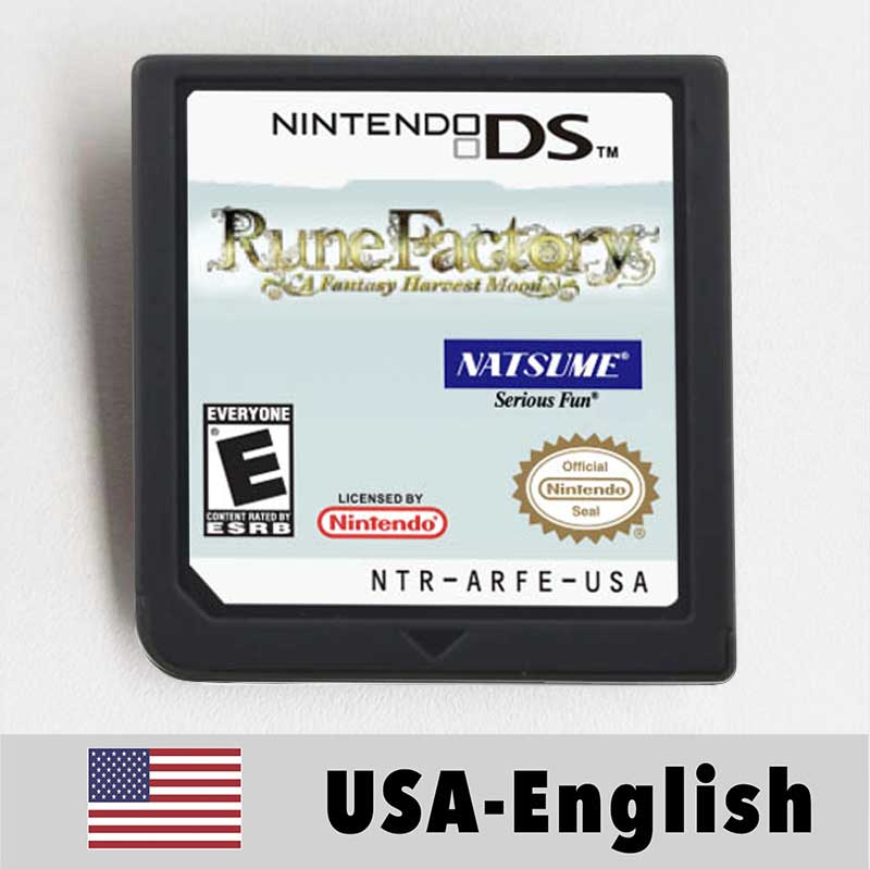 USA English Ace Attorney/Castlevania/Kirby/Rune Factory/Bomberman/Digimon World/Dragon Quest/Etrian Odyssey Game Cartridge for Nintendo Ds 3ds 2ds